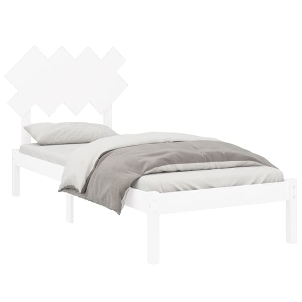 Sängram vit 90x200 cm massivt trä