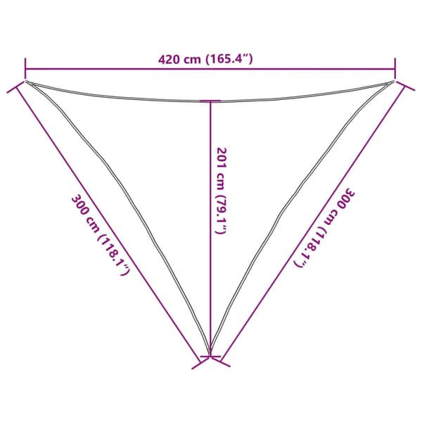 Solsegel 160 g/m² triangulär ljusgrå 3x3x4,2 m HDPE