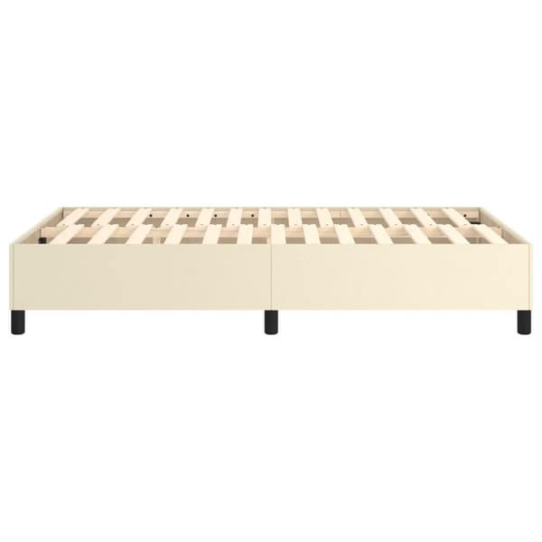 Boxspring-sängram gräddvit 120x200 cm konstläder