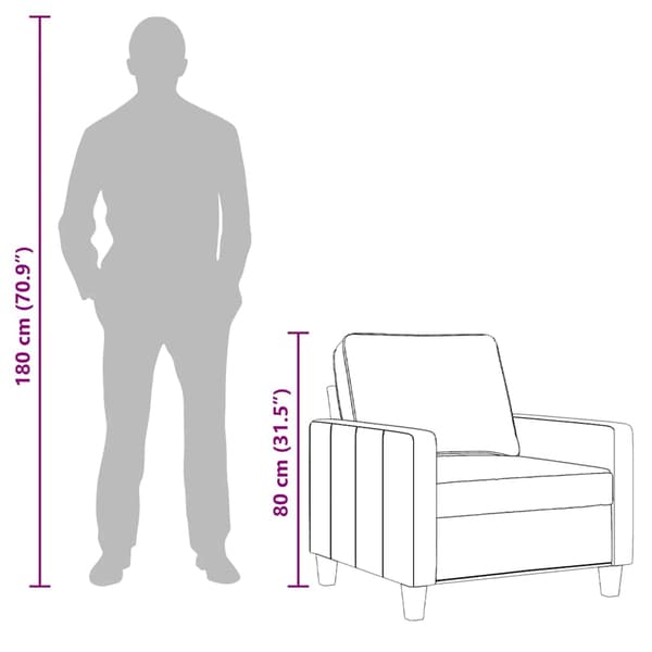 Fåtölj gräddvit 60 cm tyg
