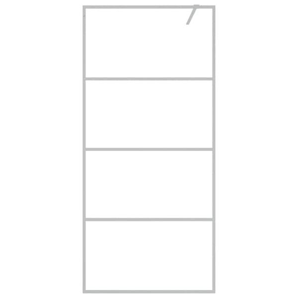 Duschvägg silver 90x195 cm klart ESG-glas