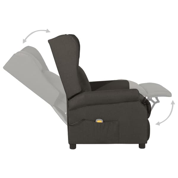 Massagefåtölj taupe tyg