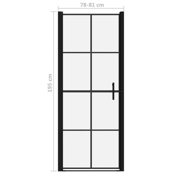 Duschdörr härdat glas 81x195 cm svart