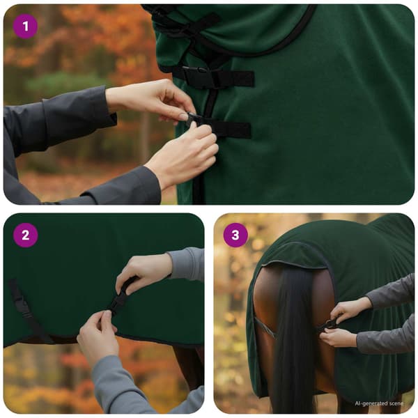 Hästdyna Fullt mörkgrön 85 cm Polyester Fleece