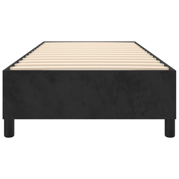 Boxspring-sängram svart 90x190 cm sammet