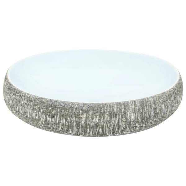 Handfat grå och blå oval 59x40x15 cm keramik