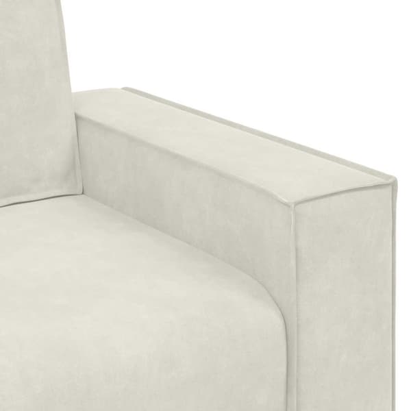 Soffa 2-sits gräddvit 180x78x84 cm sammet
