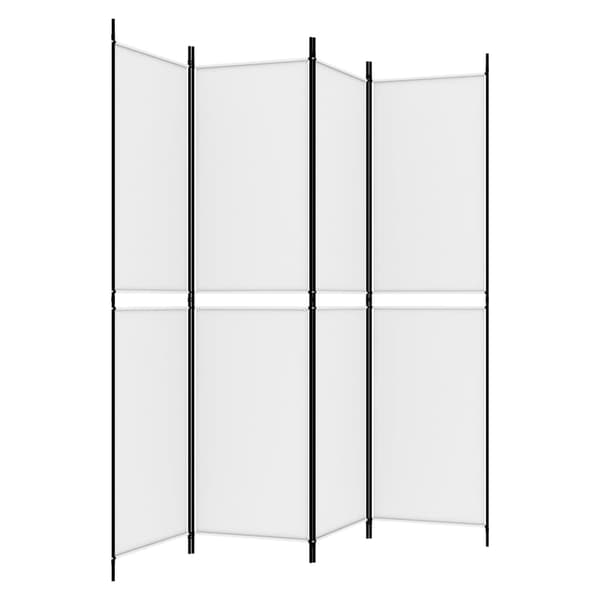 Rumsavdelare 4 paneler vit 200x200 cm tyg