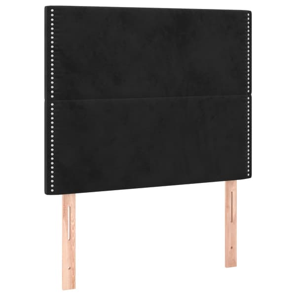 Ramsäng med madrass svart 90x190 cm sammet