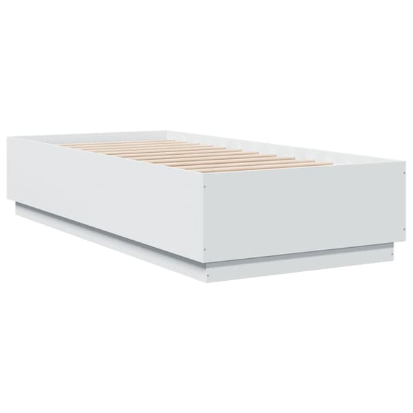 Sängram vit 90x200 cm konstruerat trä