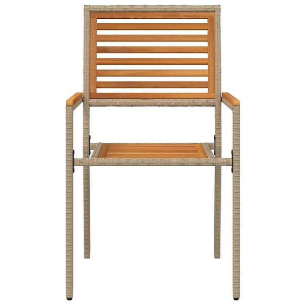 Trädgårds stapelbara stolar 2 pcs Brun och beige