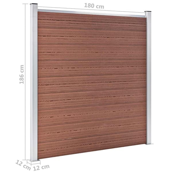Staketpanel WPC 180x186 cm brun