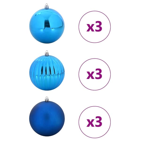 Julkulor Set XL 9 st Blå Ø 15 cm Plast
