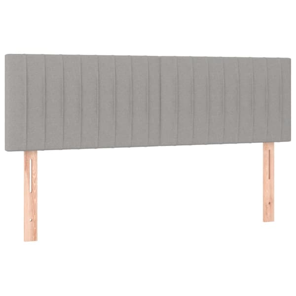 Ramsäng med madrass ljusgrå 140x200 cm tyg
