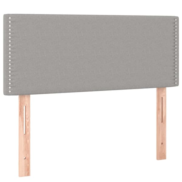 Ramsäng med madrass ljusgrå 90x200 cm tyg