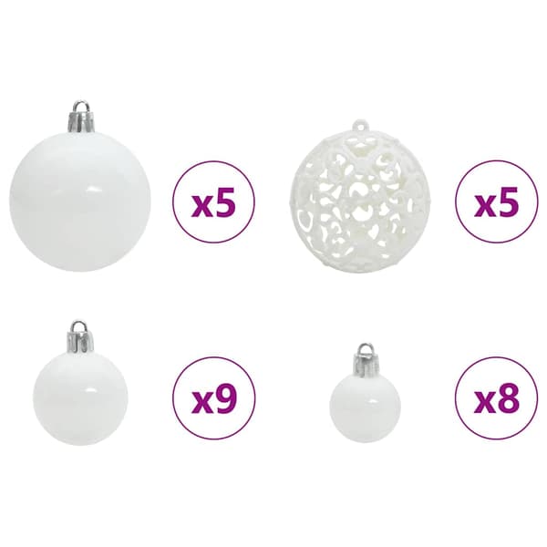 Julprydnad Set med 150 LED-lampor 61 pcs Vit Plast