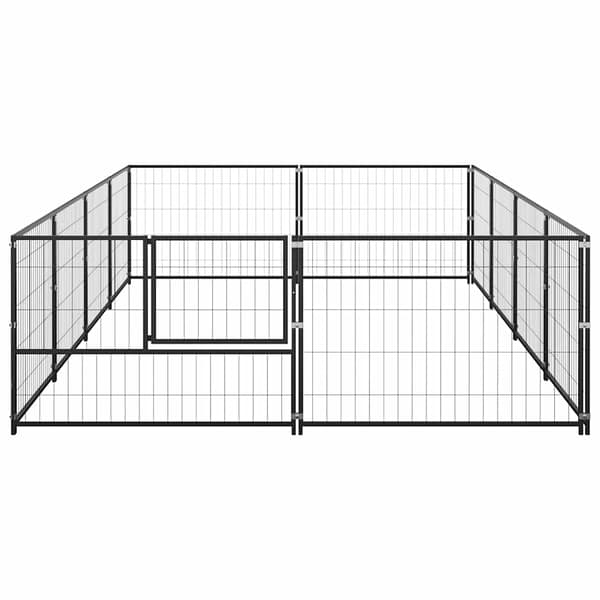 Hundgård svart 8 m² stål