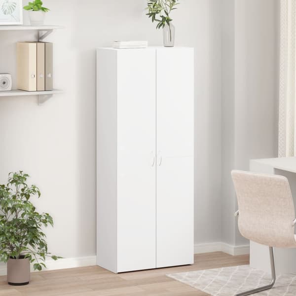 Dokumentskåp vit 60x32x153 cm konstruerat trä