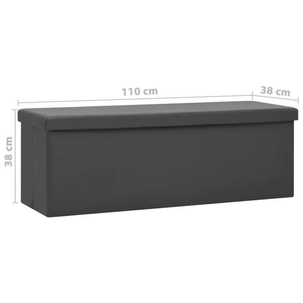Hopfällbar förvaringsbänk grå PVC