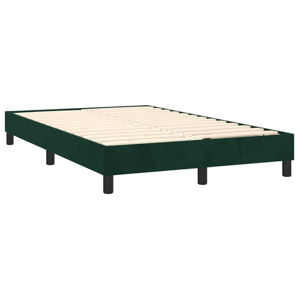 Ramsäng med madrass mörkgrön 120x200 cm sammet