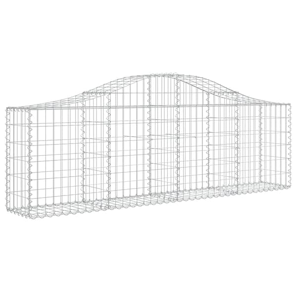 Gabion bågformad 2 st 200x30x60/80 cm galvaniserat järn