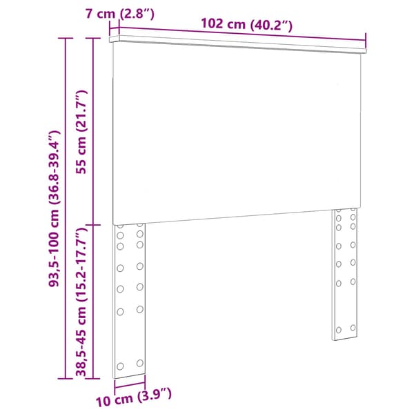Huvudgavel Vit 100 cm Konstruerat trä