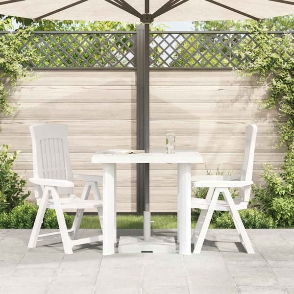 Trädgårdsbord vit 80x75x72 cm plast