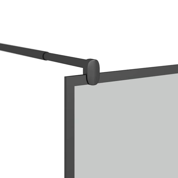 Duschvägg 90x195cm halvfrostat ESG-glas svart