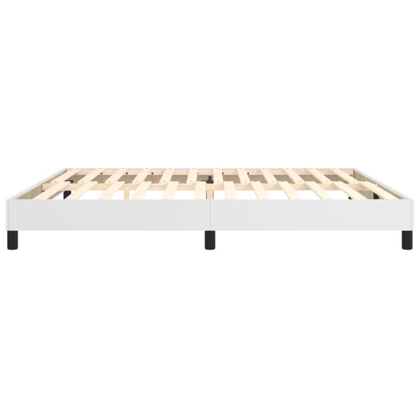 Boxspring-sängram vit 200x200 cm konstläder