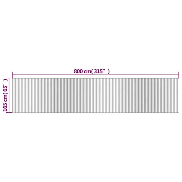 Rumsavdelare brun bredd 800 cm höjd 165 cm bambu