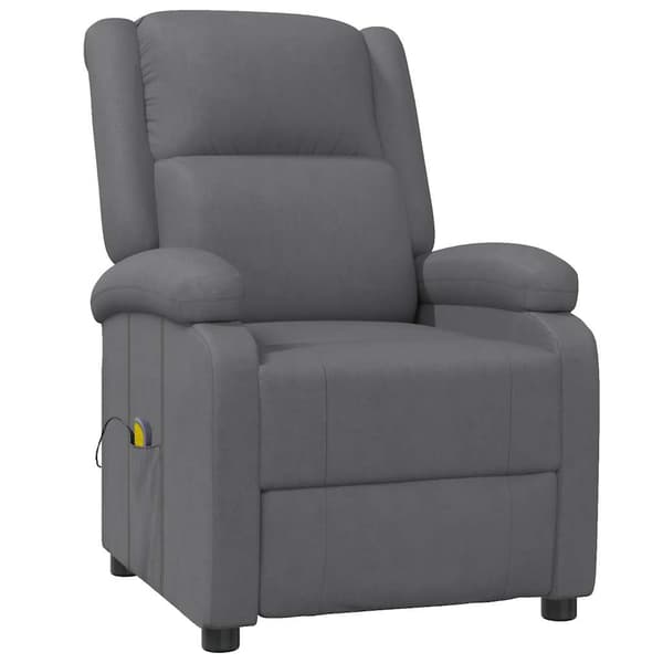 Massagefåtölj grå konstläder