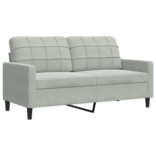 Soffgrupp med dynor och bolster 2 delar ljusgrå sammet