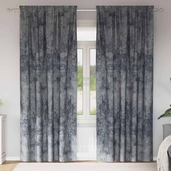 Sammetsgardiner 2 st Silvergrå 225 x 140 cm Sammet