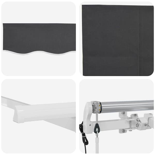 Utfällbar markis Antracit 350 x 200 cm Polyester och aluminium