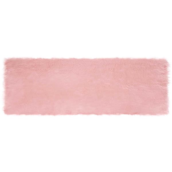 Fuskfäll matta TAFALLA Rosa 80 x 250 cm Polyester