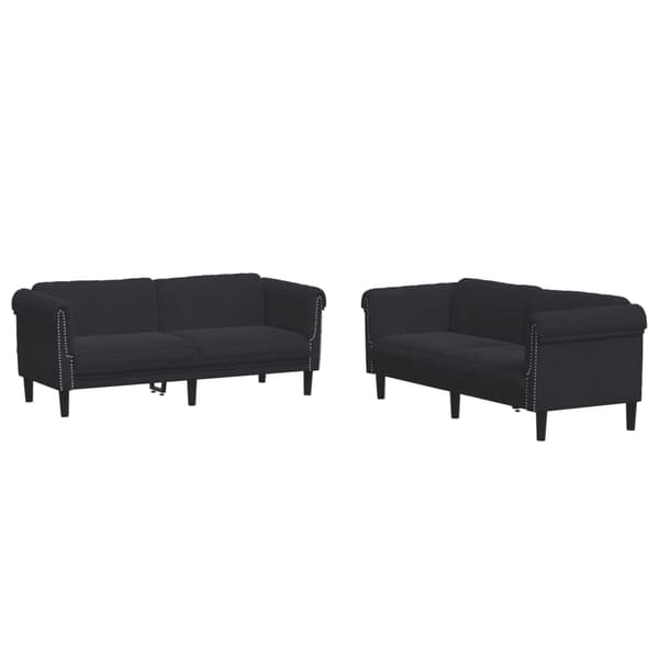 Soffgrupp 2 delar svart sammet