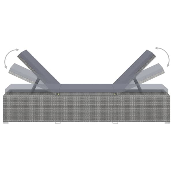 Solsäng med dyna konstrotting grå