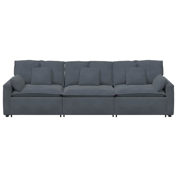 Modulsoffa med dynor mörkgrå