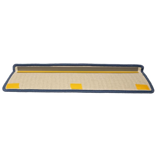 Trappmattor 15 st 65x21x4 cm ljusgrå och blå rektangulär kant