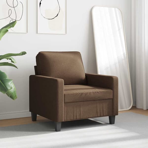 Fåtölj brun 60 cm tyg