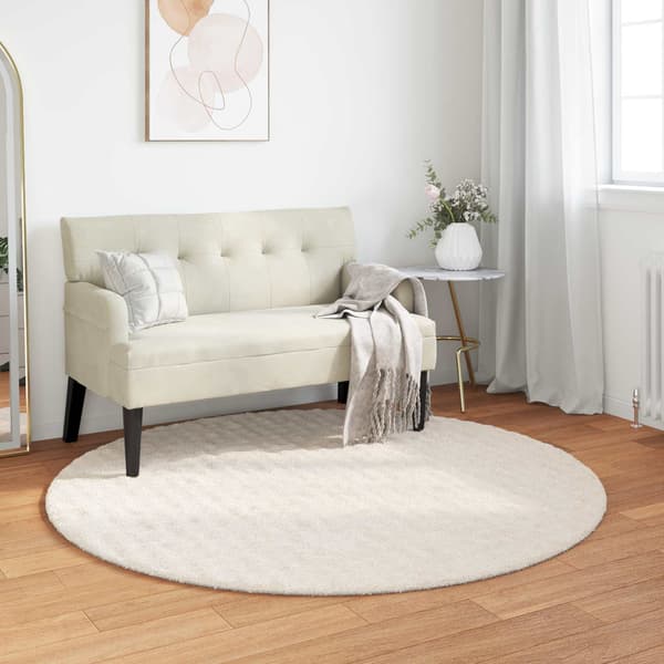 Områdesmattor Rund SIROLO Gräddvit Ø 200 CM Polyester