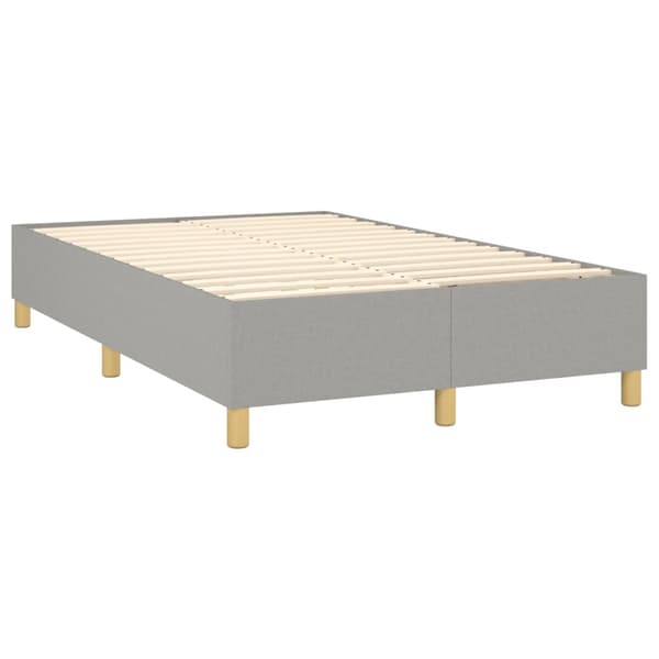 Boxspring-sängram ljusgrå 120x200 cm tyg