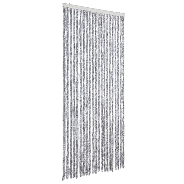 Insektsdraperi vit och grå 90x220 cm chenille