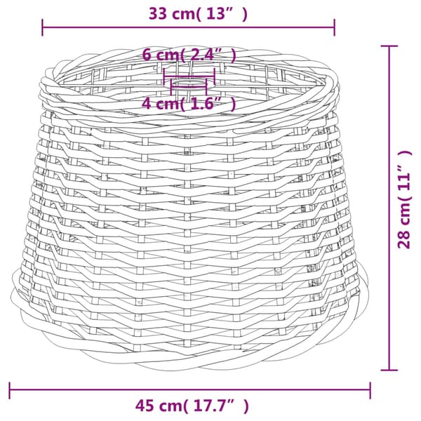 Taklampskärm brun Ø45x28 cm korgmaterial