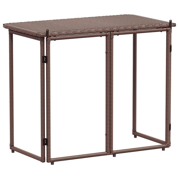 Hopfällbart trädgårdsbord brun 90x51x75 cm konstrotting