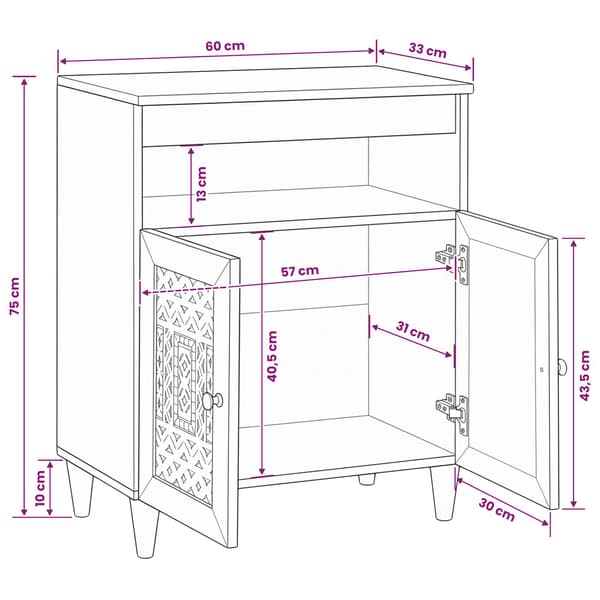 Sideboard Ljusbrun 33.5 x 60 x 75 cm