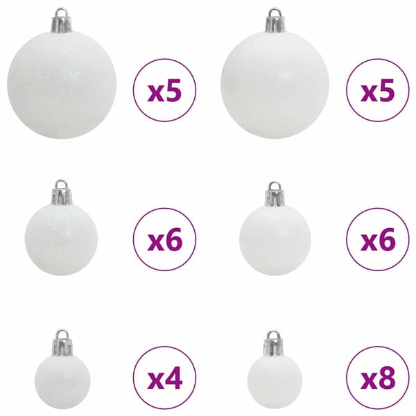 Julprydnad Set med 150 LED-lampor 61 pcs Vit Plast