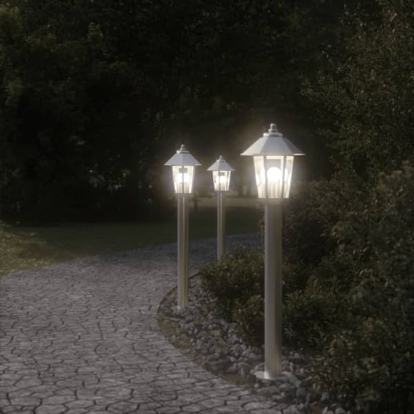 Utomhusgolvlampa silver 80 cm rostfritt stål