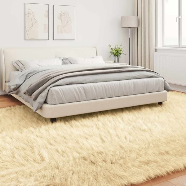 Fuskfäll matta TAFALLA Gräddvit 240 x 340 cm Polyester