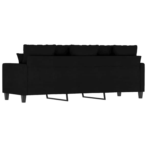 3-sitssoffa svart 180 cm tyg